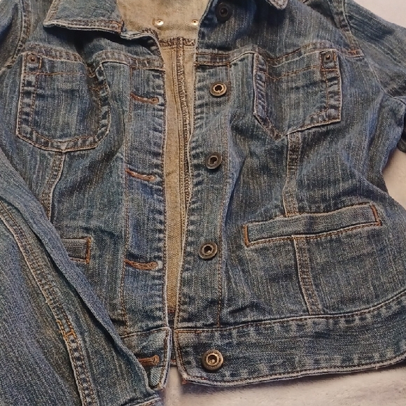 LOFT Women's Light Blue Jean Jacket - Picture 3 of 10